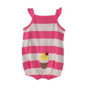Carters Baby Girls Ice Cream/Pink Snap-Up Cotton Romper 6M NEW